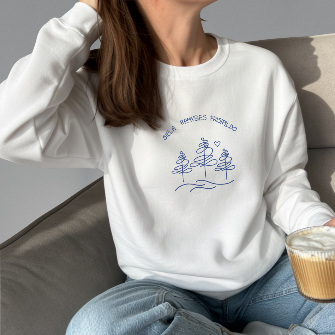 Džemperis "Ramybės Miškas" baltas