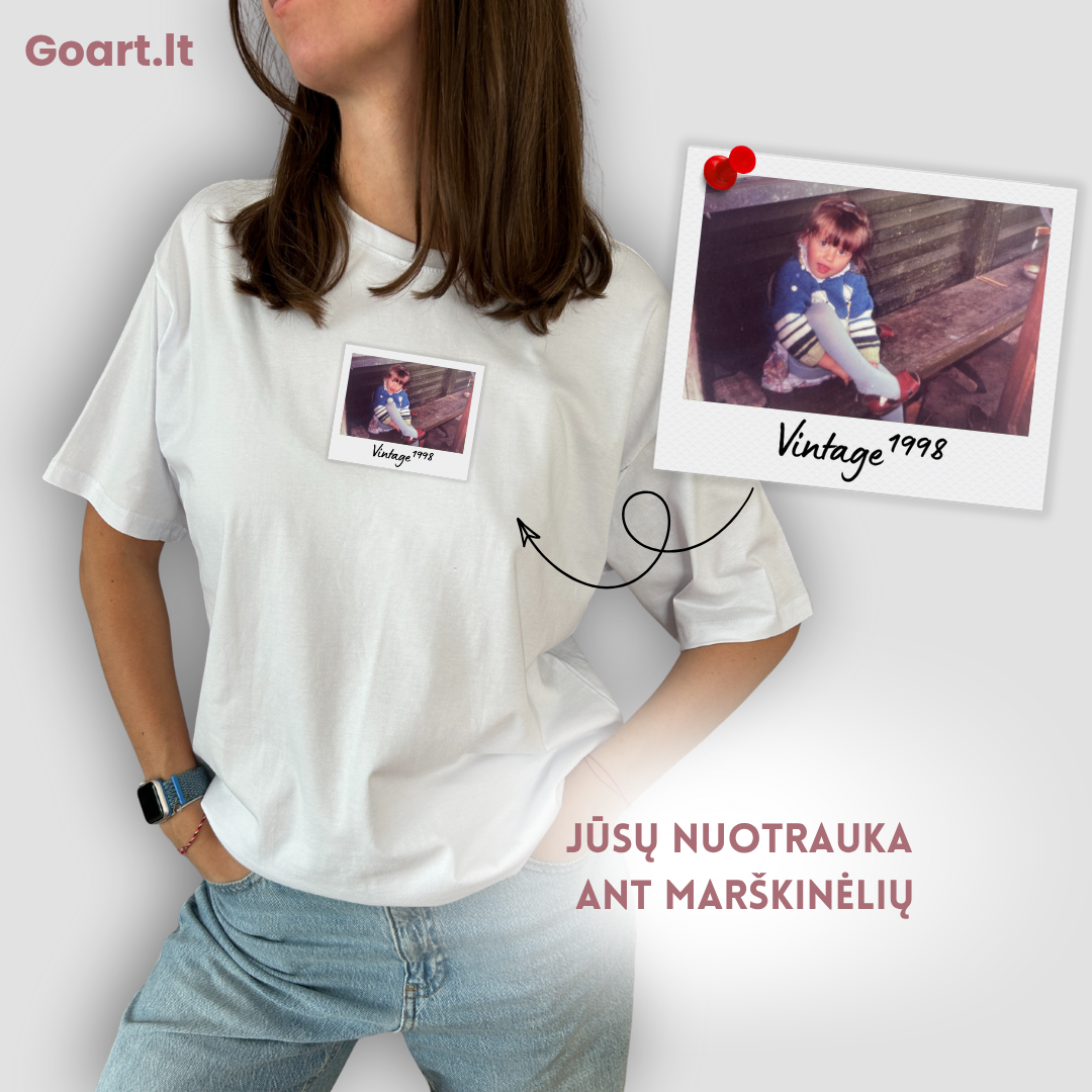 Marškinėliai su Vintage nuotrauka