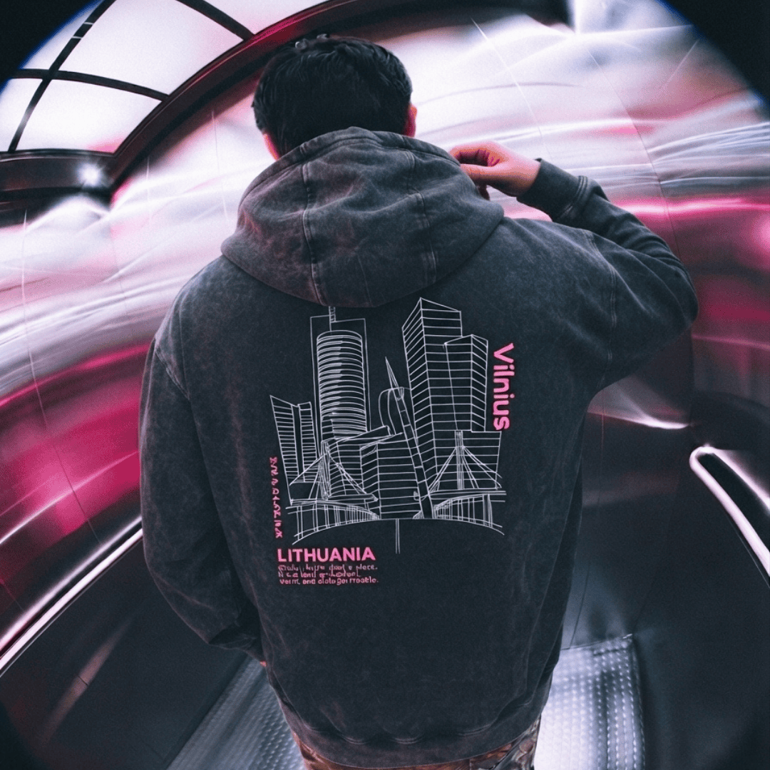 Vintage unisex hoodie "Vilnius City"
